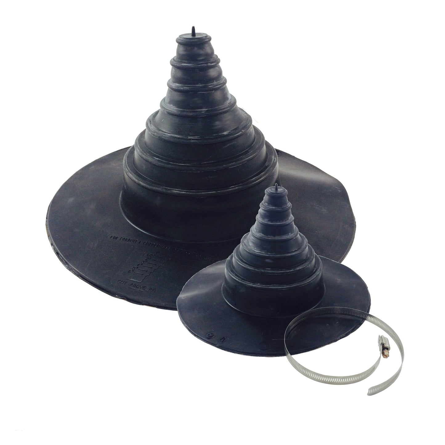 Small and large pipe boots for epdm rubber roofing pipe penetrations