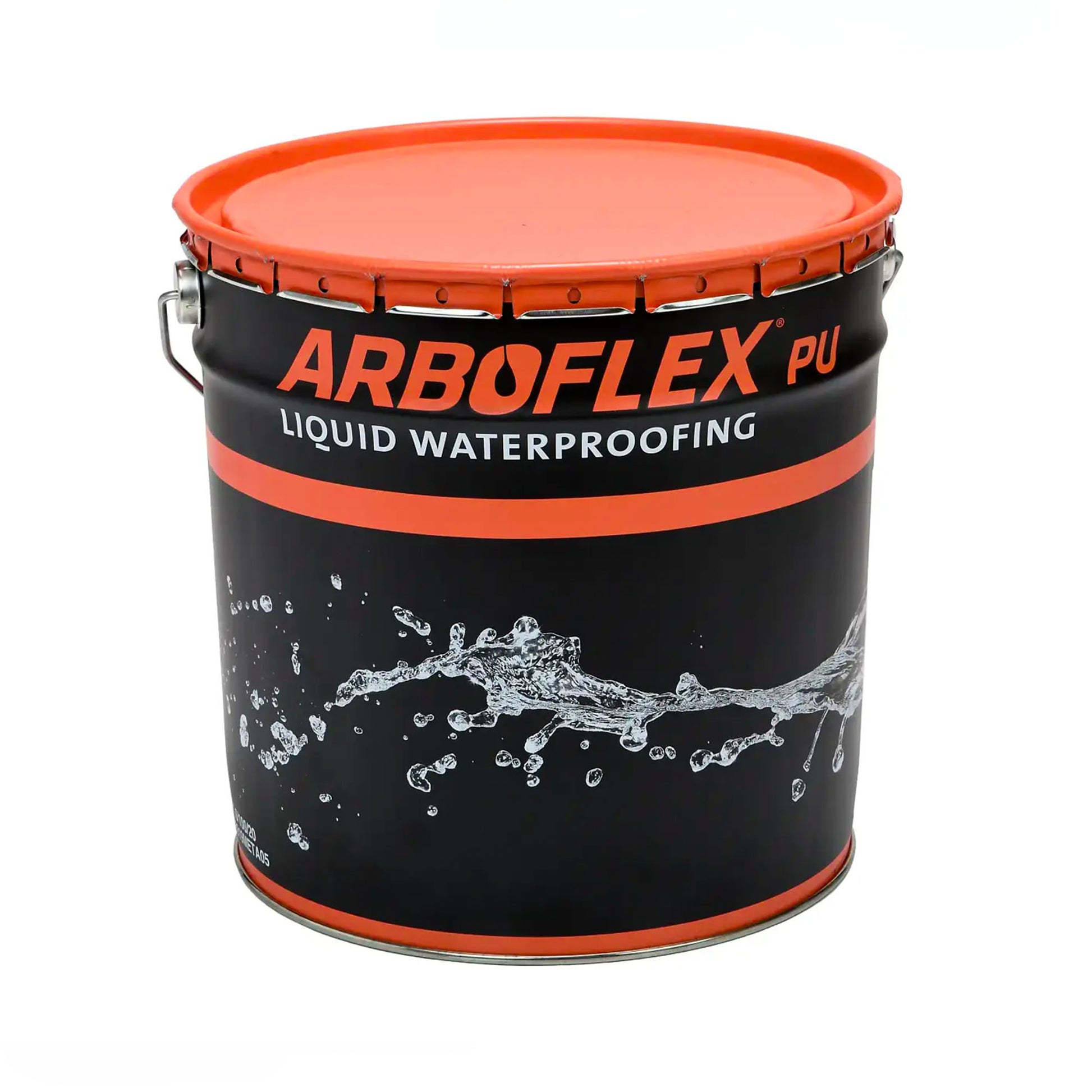 Arboflex pu liquid waterproofing container  with orange lid on a white background