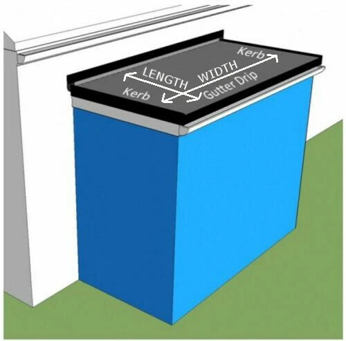 Measuring guide for the epdm rubber roofing kit for porch roofs