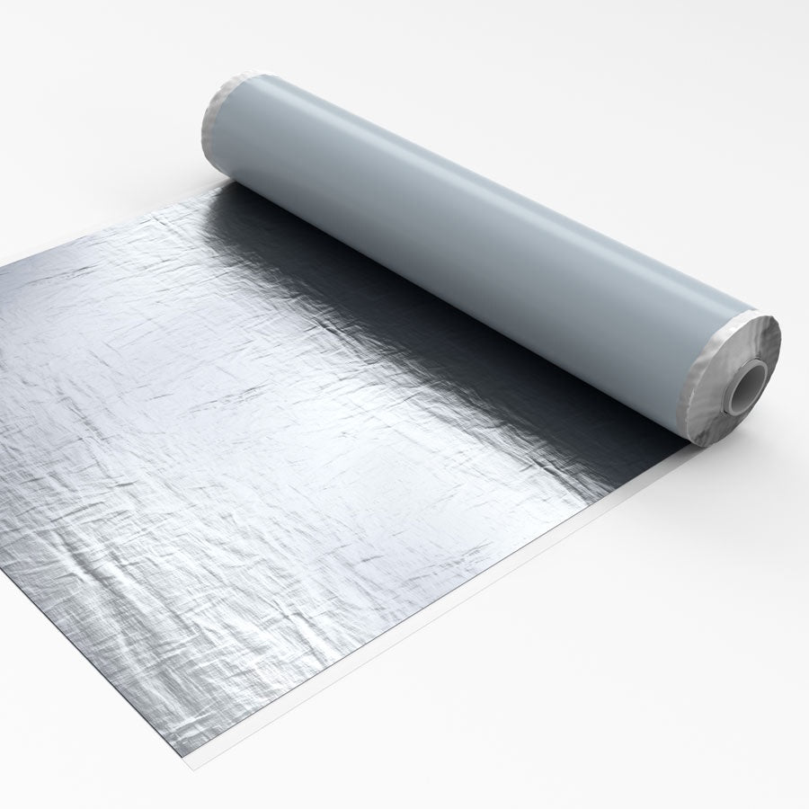 Roll of elotene aluminium vapour barrier or flat roofs