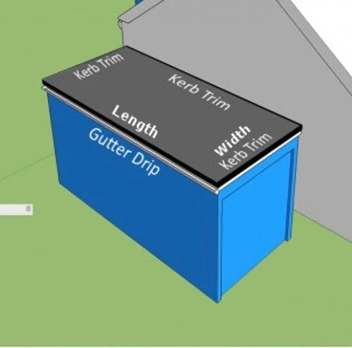 Rubber roof kit for freestanding garages measuring guide