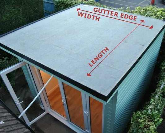 Garden Room with ClassicBond EPDM Fitted showing measuring instructions