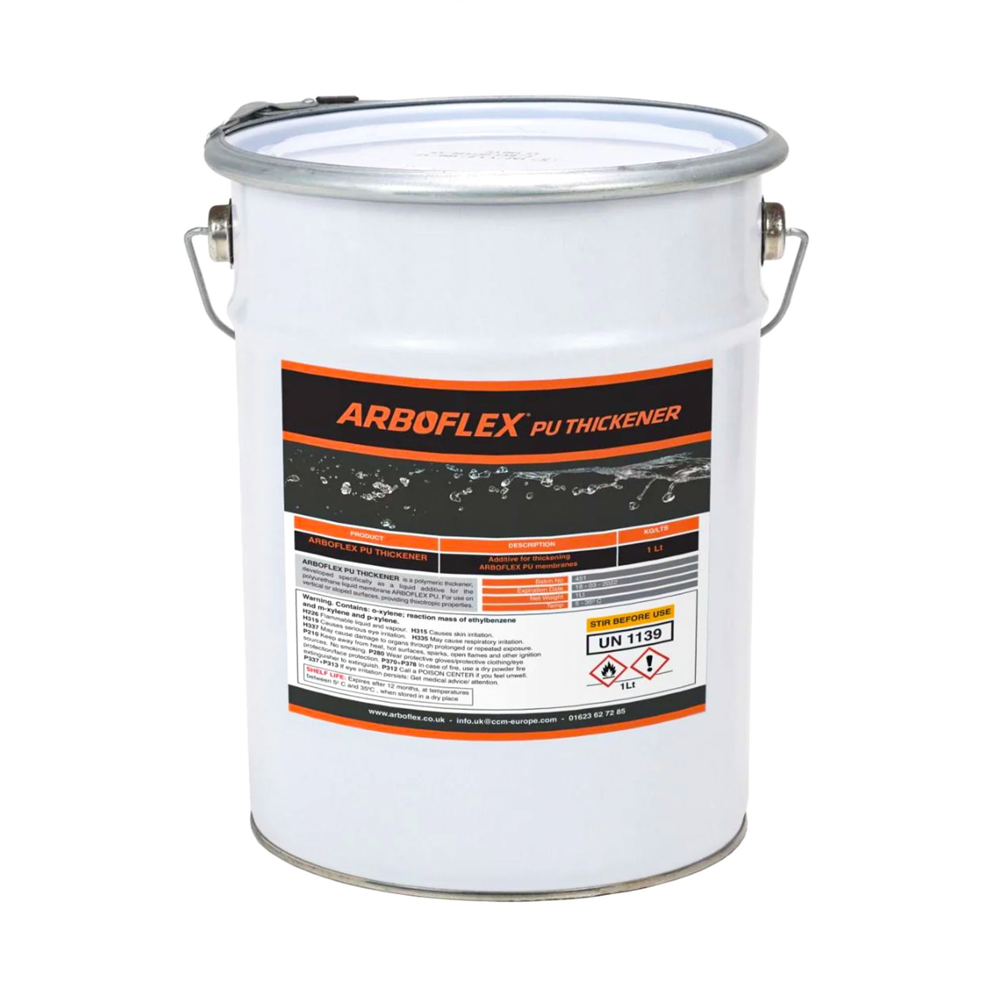 Arboflex PU Thickener 1l tin on a white background
