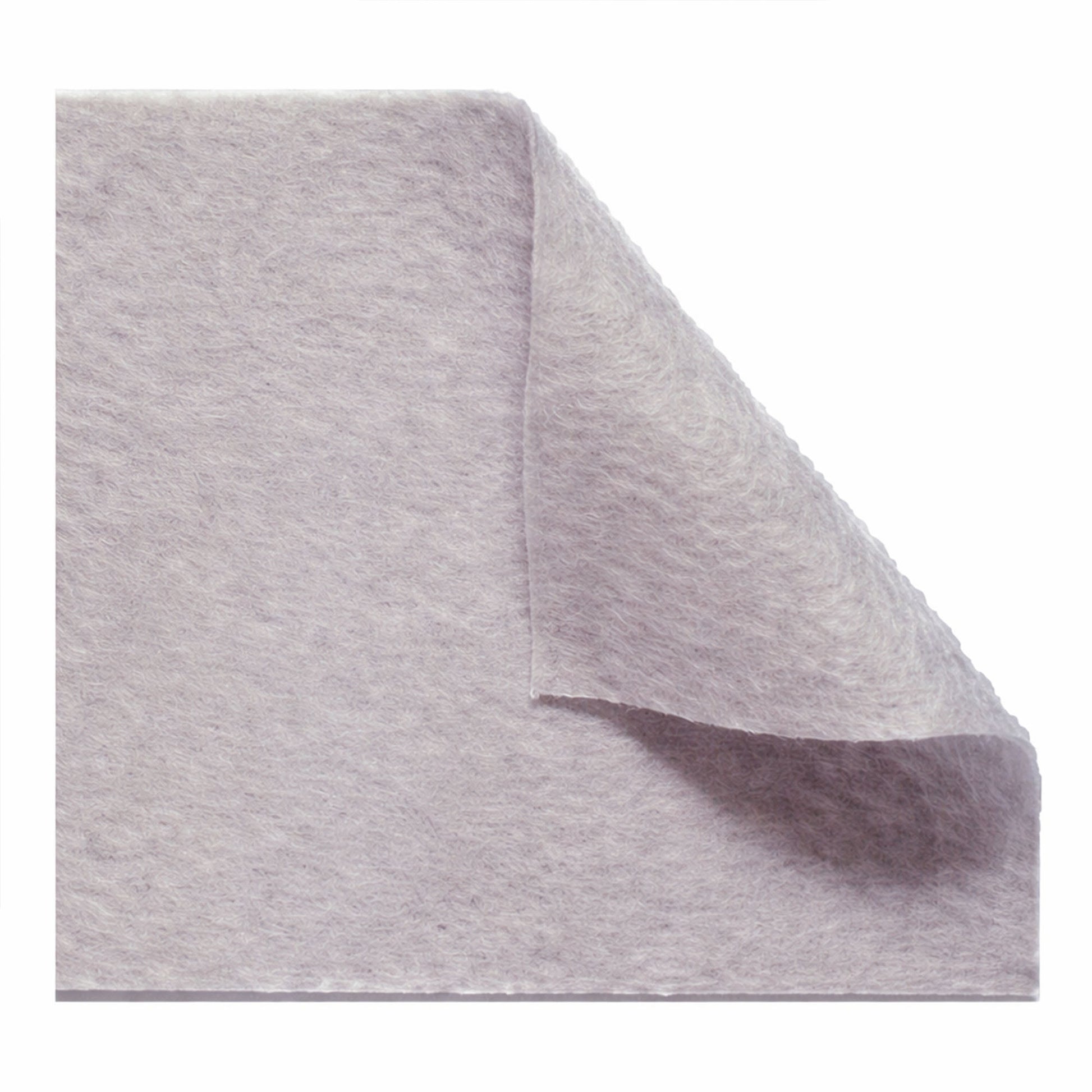 Gray  geotextile fabric overlay for epdm rubber roofing sample on a white background