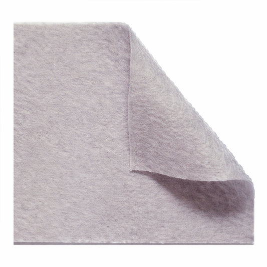 Gray  geotextile fabric overlay for epdm rubber roofing sample on a white background