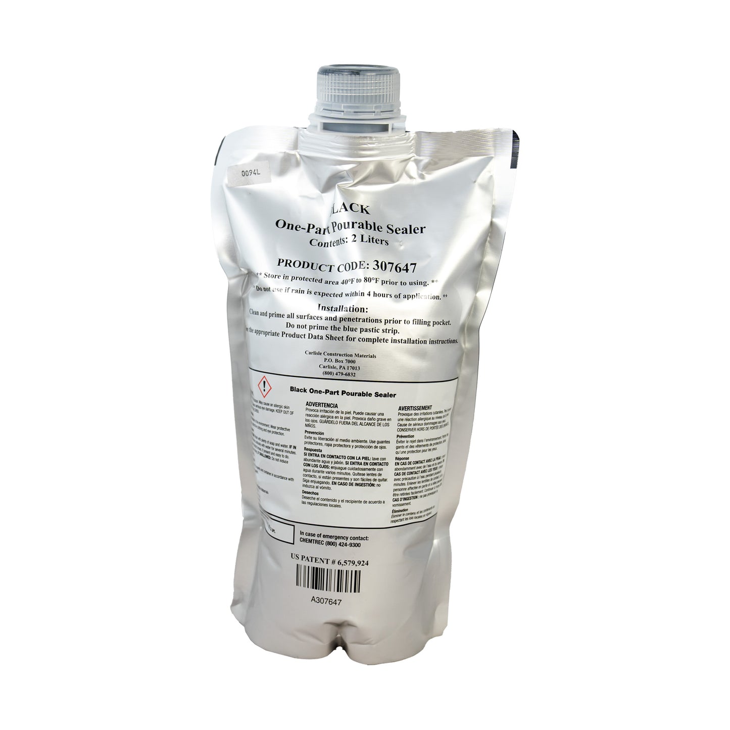One pack of pourable sealant used with pipe box pocket to seal pipe penetrations on rubber roofs