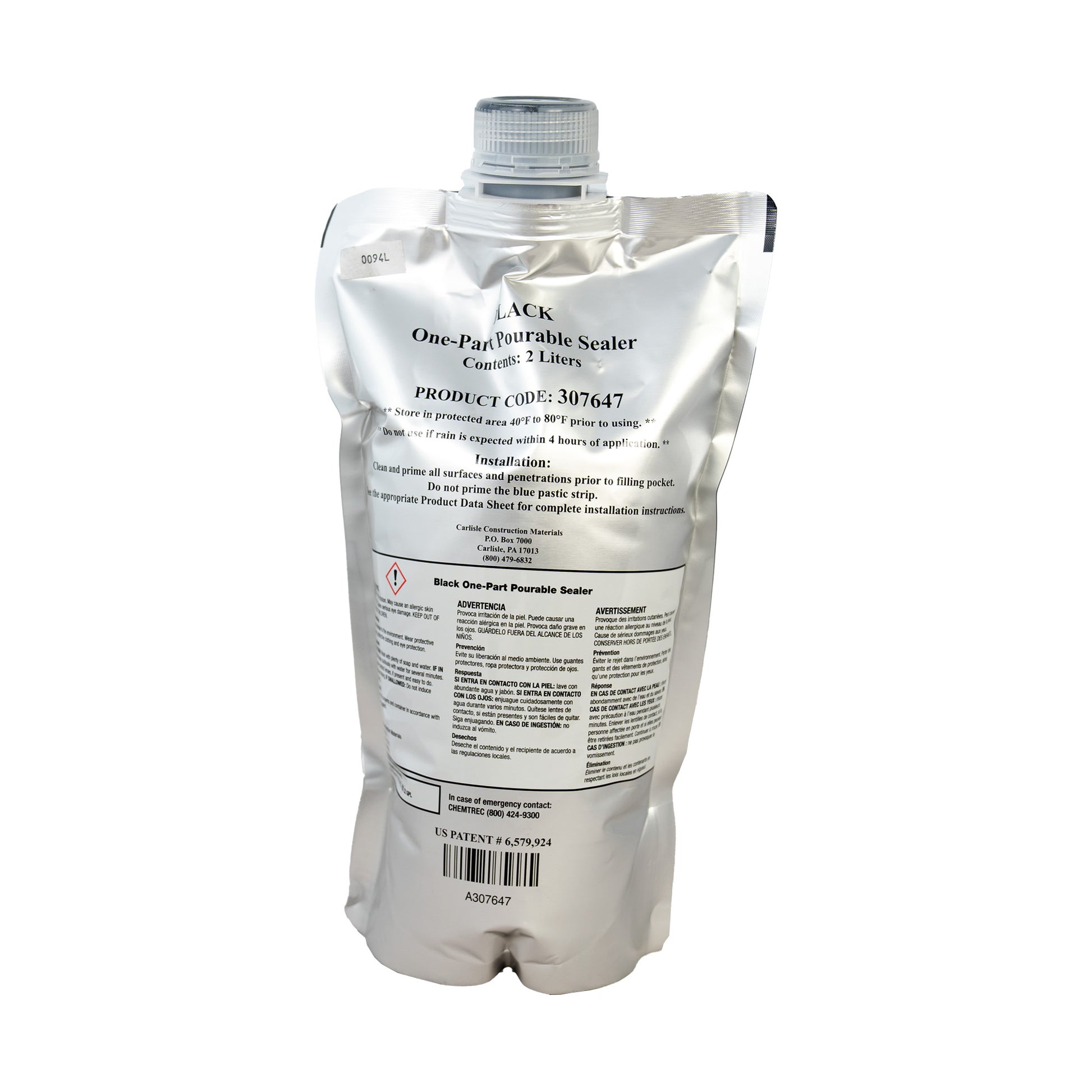 One pack of pourable sealant used with pipe box pocket to seal pipe penetrations on rubber roofs