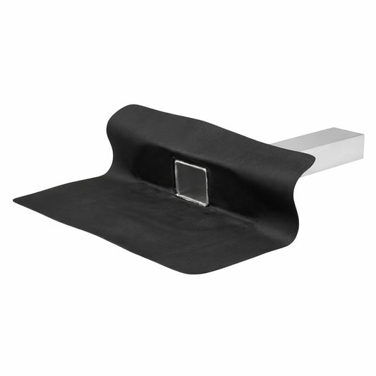 horizontal drain outlet used with resitrix epdm membrane for through-wall drainage on a parapet wall.