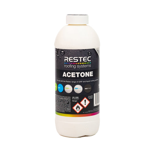 1 litre bottle of acetone for grp flat roofing