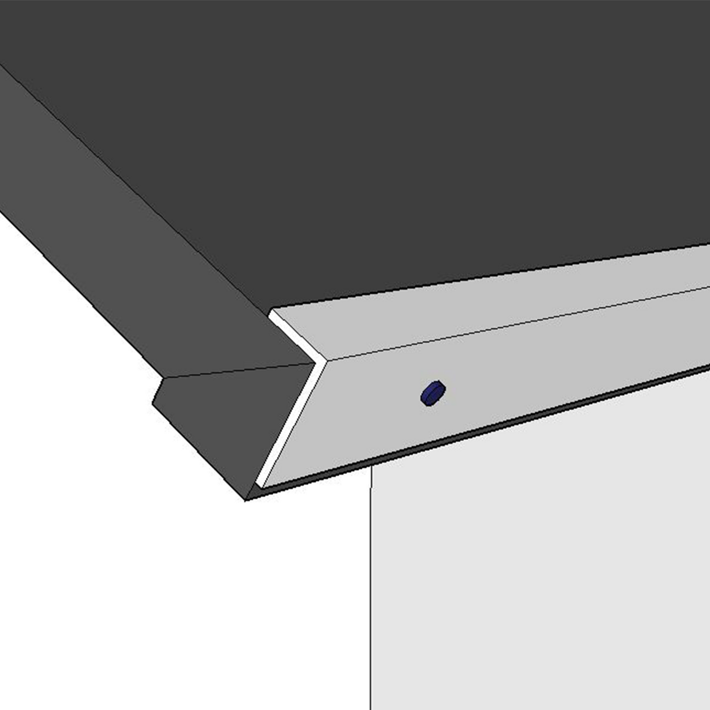 image showing where metal edge trim for rubber roofs is fitted to the shed