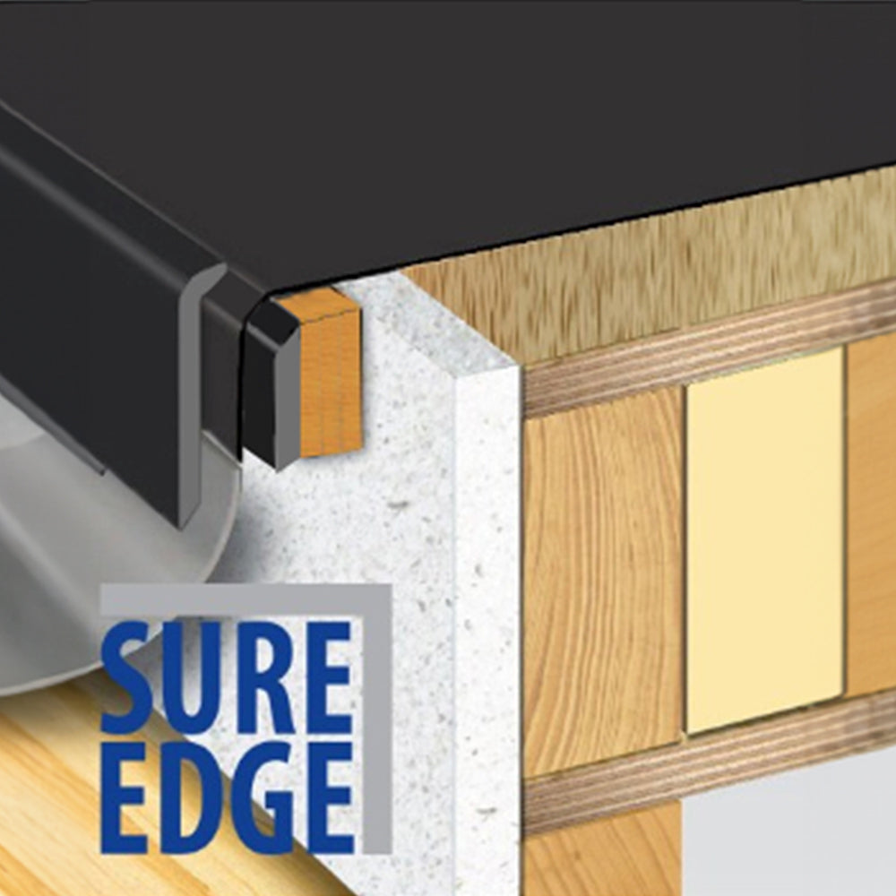 sure edge drip trim fitted to edge of the roof clamping epdm membrane in place at the gutter edge and ensuring water flows into gutter